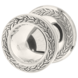 Türknauf mit Rosette "Elze N", Ø72 mm, Messing vernickelt glänzend